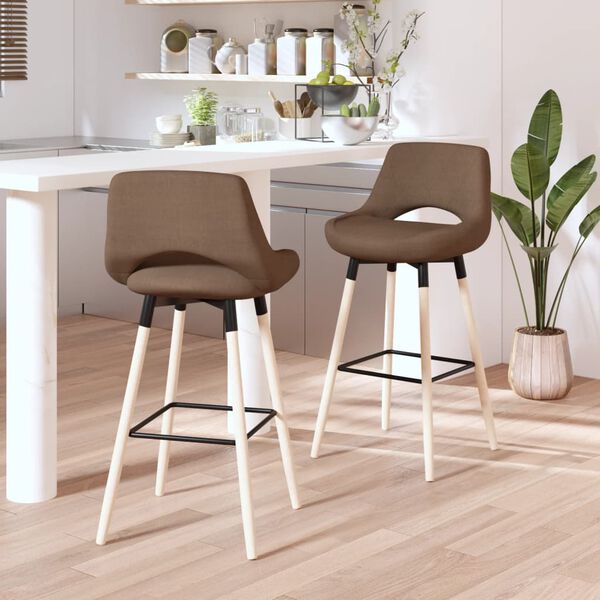 vidaXL Бар табуретки, 2 бр, таупе, текстил