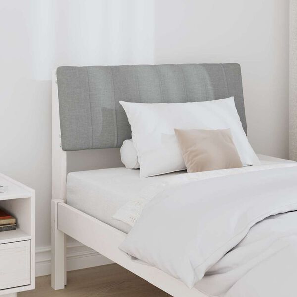 vidaXL Тапицирана табла Светлосиво 75 cm Солидно борово дърво