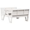 vidaXL Маса за пикник за деца бяла 88x122x58 см борово дърво масив