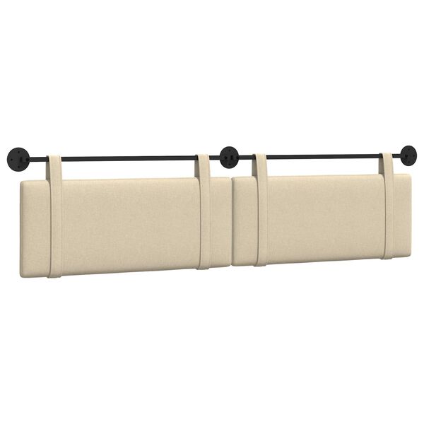 vidaXL Висяща табла Монтиране на стена Крем 210 x 55 x 5 см текстил