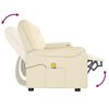 vidaXL 4-местен масажен реклайнер с държачи за чаши, кремав
