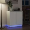 vidaXL LED конзолна маса с рафт Бяло 71 x 34,5 x 75 см Инженерно дърво