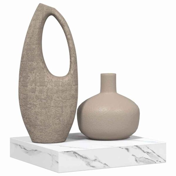 vidaXL Стенен рафт Бял мрамор 23 x 23,5 x 4 см Инженерно дърво