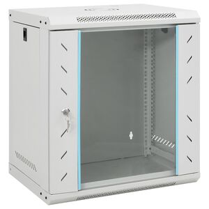 vidaXL 12U сървърен шкаф за стенен монтаж, 19", IP20, 53x40x60 см