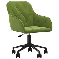 vidaXL Въртящ се офис стол, светлозелен, кадифе