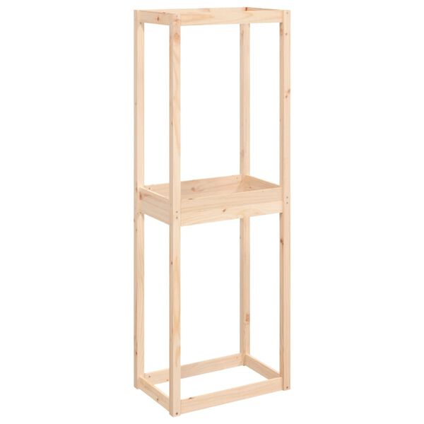 vidaXL Стелаж за гуми, 63x40x180 см, борово дърво масив