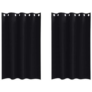 vidaXL Завеси за затъмняване с пръстени 2 бр. Черно 175 x 140 см