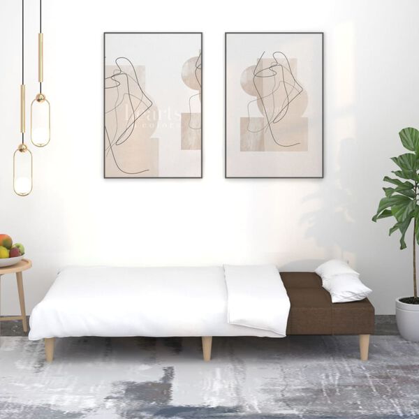 vidaXL 2-местно разтегателно канапе, кафяво, текстил