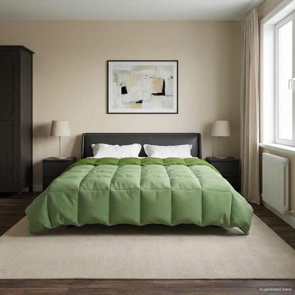 vidaXL Зимен юрган Патичено Зелен 200 x 220 cm Микрофибър