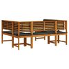 vidaXL Комплект градинска пейка 5 pcs Кафяво Акациево дърво масив