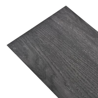 vidaXL Несамозалепващи PVC подови дъски 4,46 м² 3 мм черни