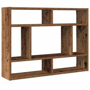 vidaXL Стенен рафт, старо дърво, 75x16x55 см, инженерно дърво