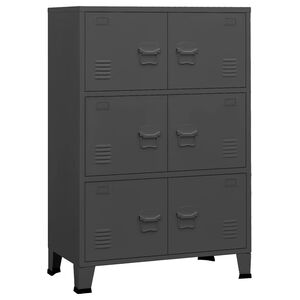 vidaXL Индустриален скрин за съхранение, антрацит, 75x40x115 cм, метал