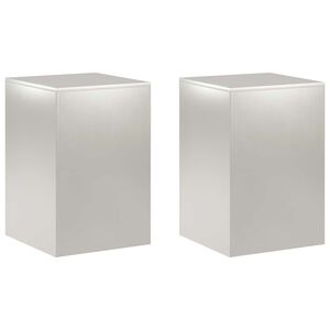 vidaXL Стойка за растения 2 pcs Сребристо 40 x 40 x 60 cm Стомана