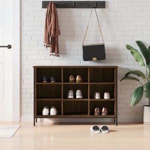 vidaXL Шкаф за обувки, кафяв дъб, 100x35x70 см, инженерно дърво