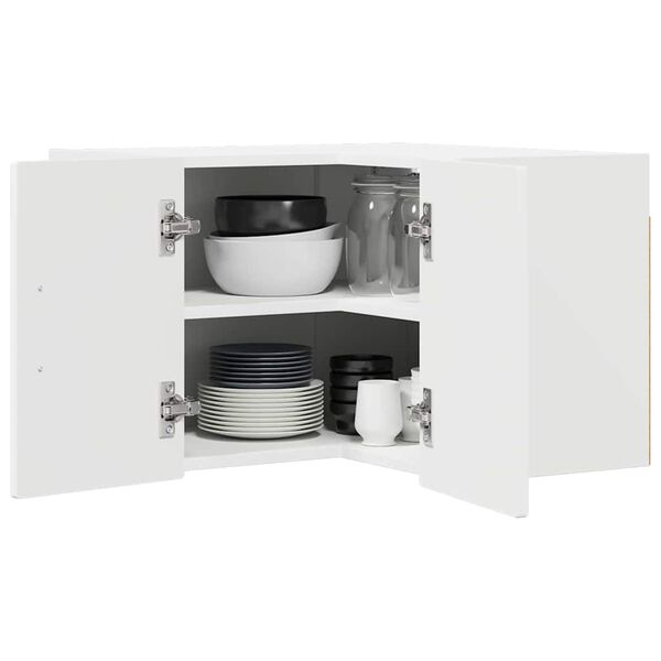 vidaXL Кухненски шкаф с рафт Бяло 57 x 57 x 40 см Инженерно дърво