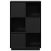 vidaXL Висок шкаф, черен, 74x35x117 см, борово дърво масив