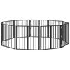 vidaXL Врата за кучета 10 pcs Черен 60 x 60 cm Галванизирана стомана