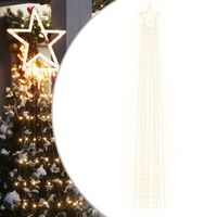 vidaXL Коледни лампички за елха 320 LED топло бяло 375 см