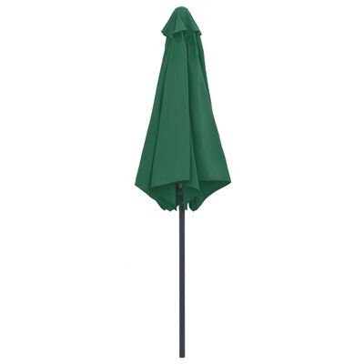 vidaXL Градински чадър с алуминиев прът, 270x246 см, зелен