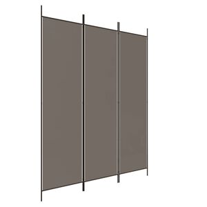 vidaXL Параван за стая, 3 панела, антрацит, 150x200 cм, текстил