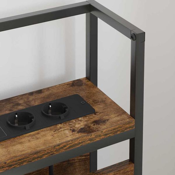 vidaXL Табла за съхранение с рафт Опушен дъб 75 cm Инженерно дърво