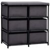 vidaXL Шкаф за съхранение с 6 чекмеджета, 55x29x55 см, сив, стомана