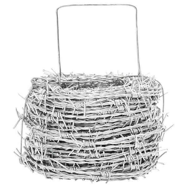 vidaXL Бодлива тел Сребрист 100 m Горещо поцинкована стомана