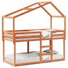 vidaXL Двуетажно легло с покрив, восъчнокафяв, 80x200 см, бор масив