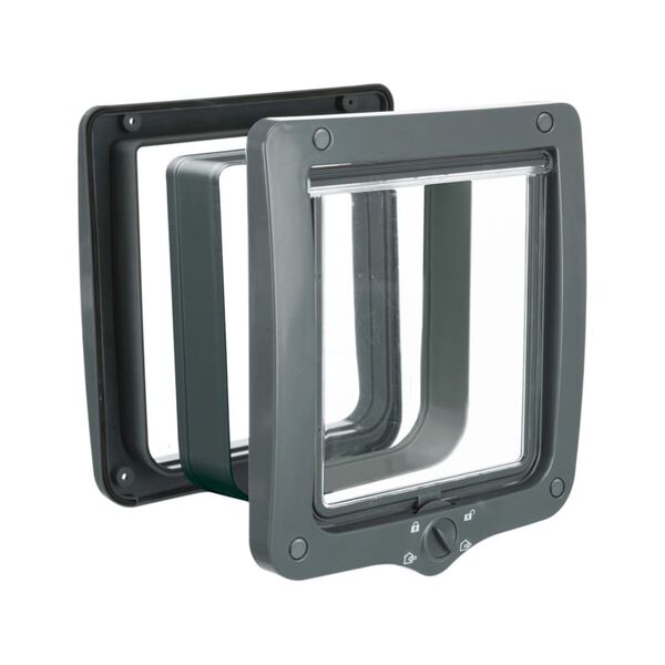 TRIXIE Котешка врата, 4-посочна, XXL, с тунел, сива