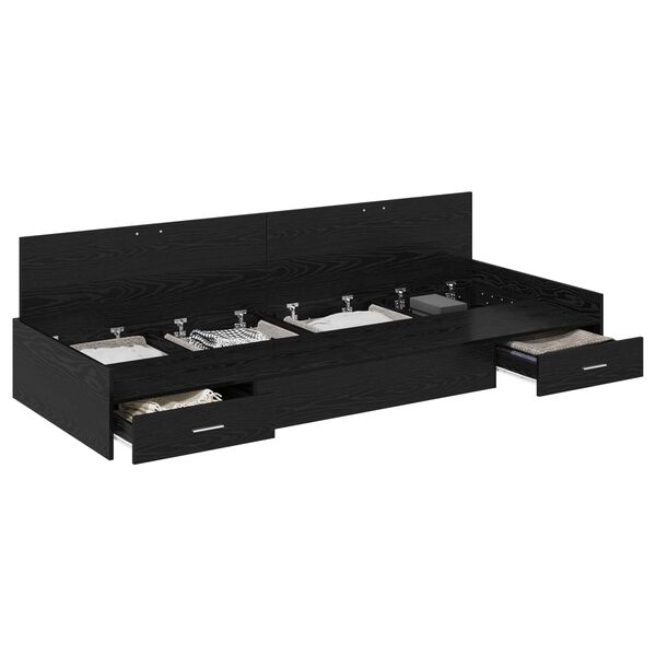 vidaXL Рамка за легло с таблото Черния дъб 80 x 200 cm Инженерно дърво