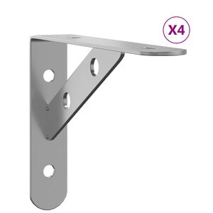 vidaXL Скоби за рафт 4 бр 15x2,5x11,5 см сребрист неръждаема стомана