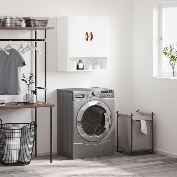 vidaXL Стенен шкаф, бял, 60x31x70 см, инженерно дърво