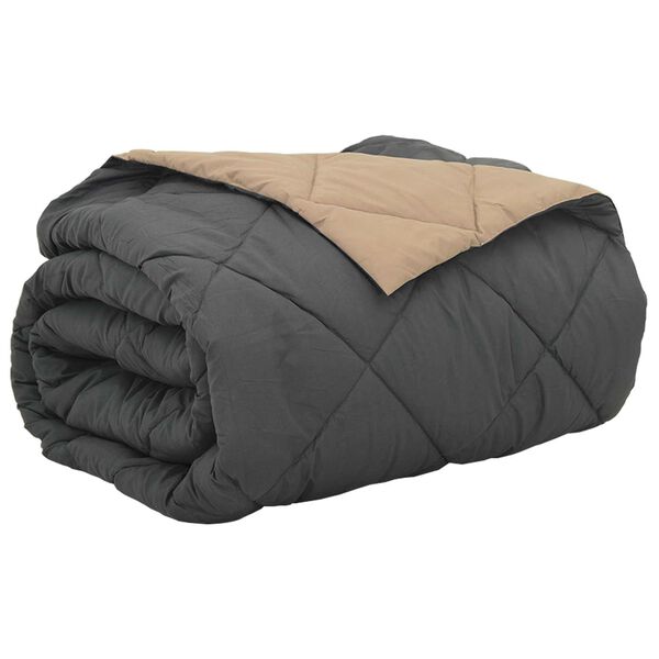 vidaXL Летен юрган Антрацит и таупе 220 x 260 cm Микрофибър