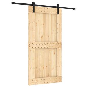 vidaXL Преплъзваща се врата Естествено и черно 100 x 210 cm