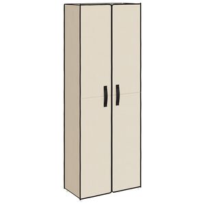 vidaXL Шкаф за обувки, кремав, 60x30x166 см, плат