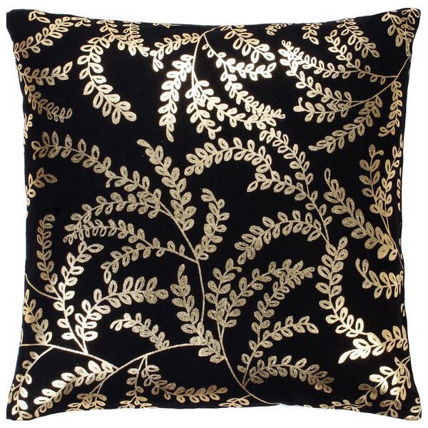 vidaXL Възглавници, 2 бр, принт фолио, черно-златисти, 40x40 см, памук