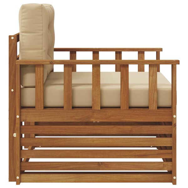 vidaXL Комплект дивани за открито Солидно акациево дърво и полиестер