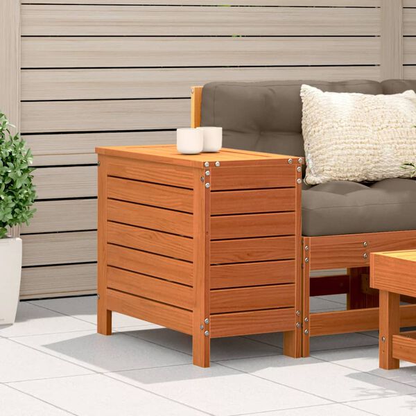 vidaXL Градинска табуретка, восъчнокафява, 62x31,5x52 см, бор масив