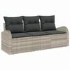 vidaXL Градински Софа Комплект 3 pcs Светлосиво Полиратан