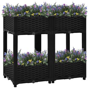 vidaXL Повдигната леха, 80x40x71 см, полипропилен