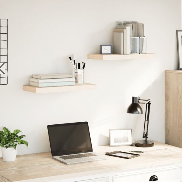 vidaXL Рафтове за стена, 2 бр, 50x23,5x4 см, инженерна дървесина