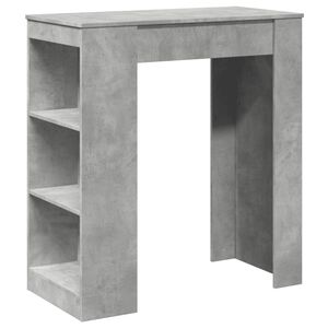 vidaXL Бар маса с рафтове бетонно сив 95x47x103,5 см инженерно дърво