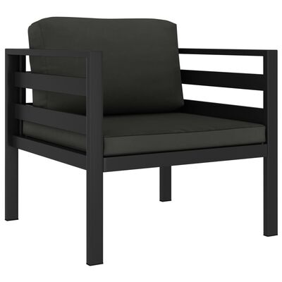 vidaXL Кресла с възглавници, 2 бр, алуминий, антрацит