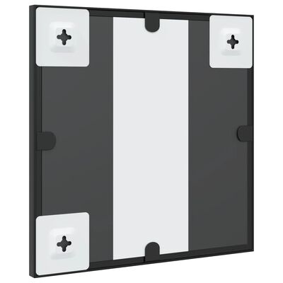 vidaXL Стенно огледало, черно, 30x30 см, квадратно, желязо