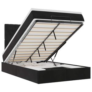 vidaXL Османска легло с матраци, черно, 120x190 см, кадифе