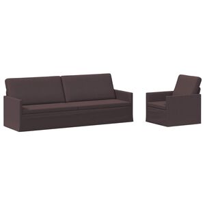 vidaXL Комплект дивани 2 pcs Тъмен кафяв Текстил