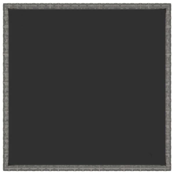 vidaXL Градинска маса, сива, 90x90x75 cм, полиратан