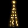 vidaXL Декоративна коледна елха конус, топло бяло, 84 LED, 50x150 см
