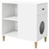 vidaXL Къща за котки Бяло 72 x 42,5 x 70 см Инженерна дървесина